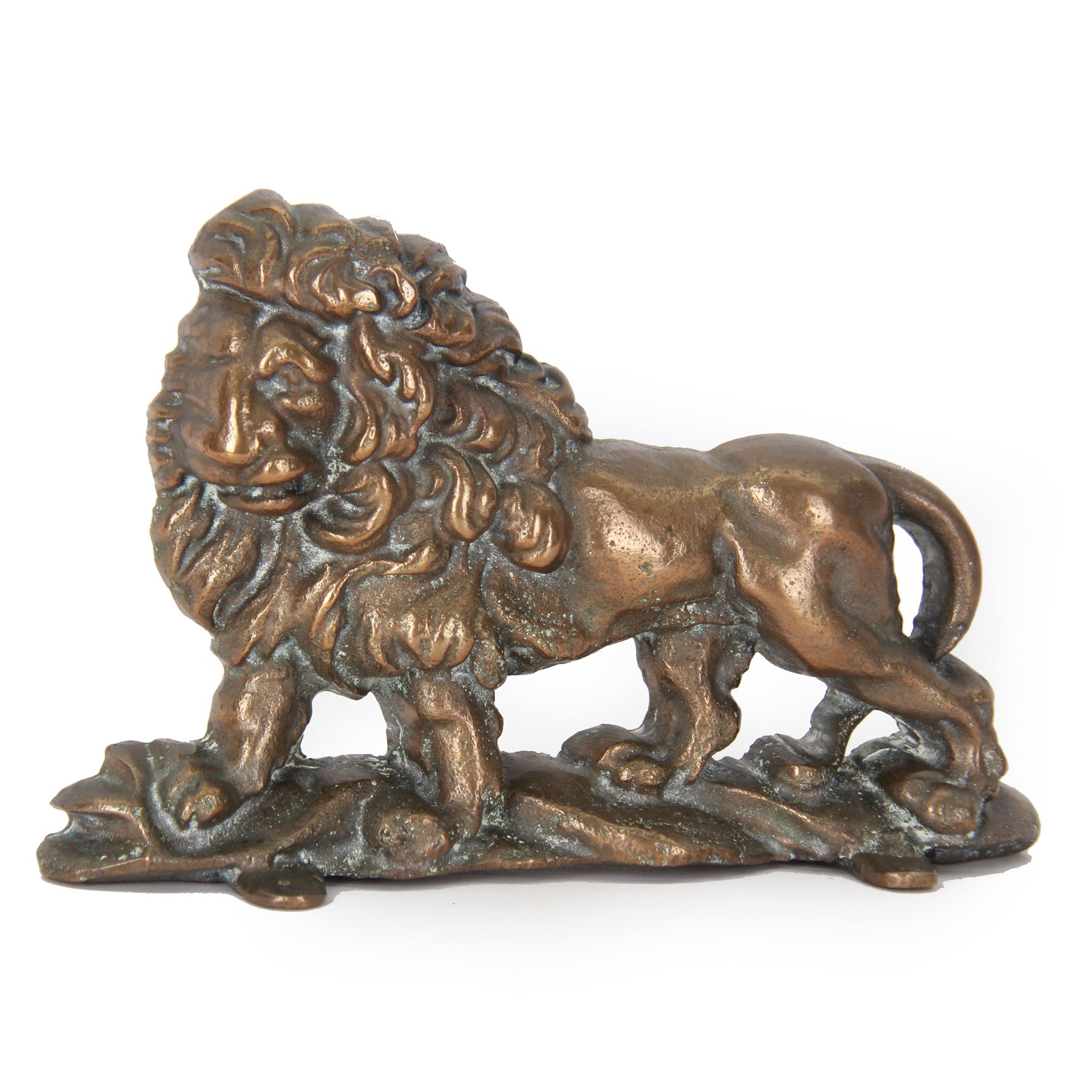 Brass door stop, modelled as a lion, H15cm