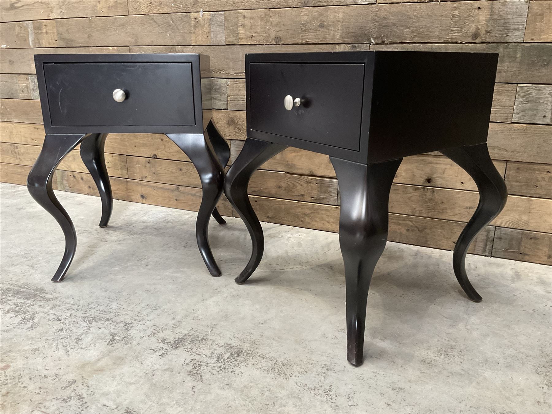 Pair of rosewood finish bedside chests