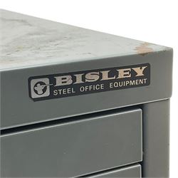 BISLEY - grey metal twenty-four drawer filing chest