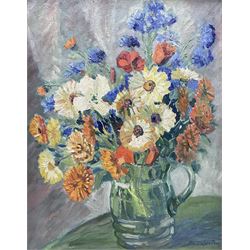 Elizabeth Campbell Fisher Clay (American/British 1871-1959): 'A Summer Bunch', oil on board signed, titled on various exhibition labels verso 41cm x 32cm