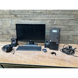 Lenovo Intel core i7 computer with Dell monitor, headphones, speakers keyboard and mouse - THIS LOT IS TO BE COLLECTED BY APPOINTMENT FROM DUGGLEBY STORAGE, GREAT HILL, EASTFIELD, SCARBOROUGH, YO11 3TX