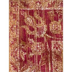 Persian Ziegler design amber ground rug, the field decorated with scrolling foliate decoration, enclosed by a border of repeating palmettes