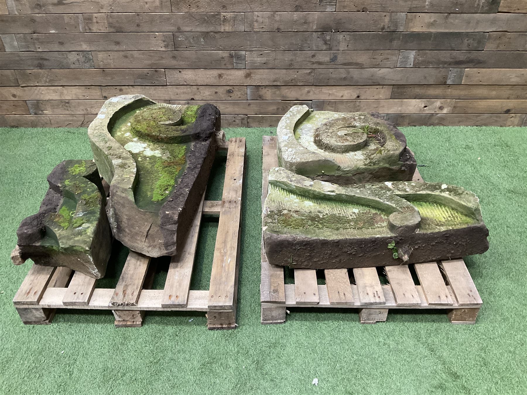 Late 18th century stone garden arbour pediment - THIS LOT IS TO BE COLLECTED BY APPOINTMENT FROM DUGGLEBY STORAGE, GREAT HILL, EASTFIELD, SCARBOROUGH, YO11 3TX