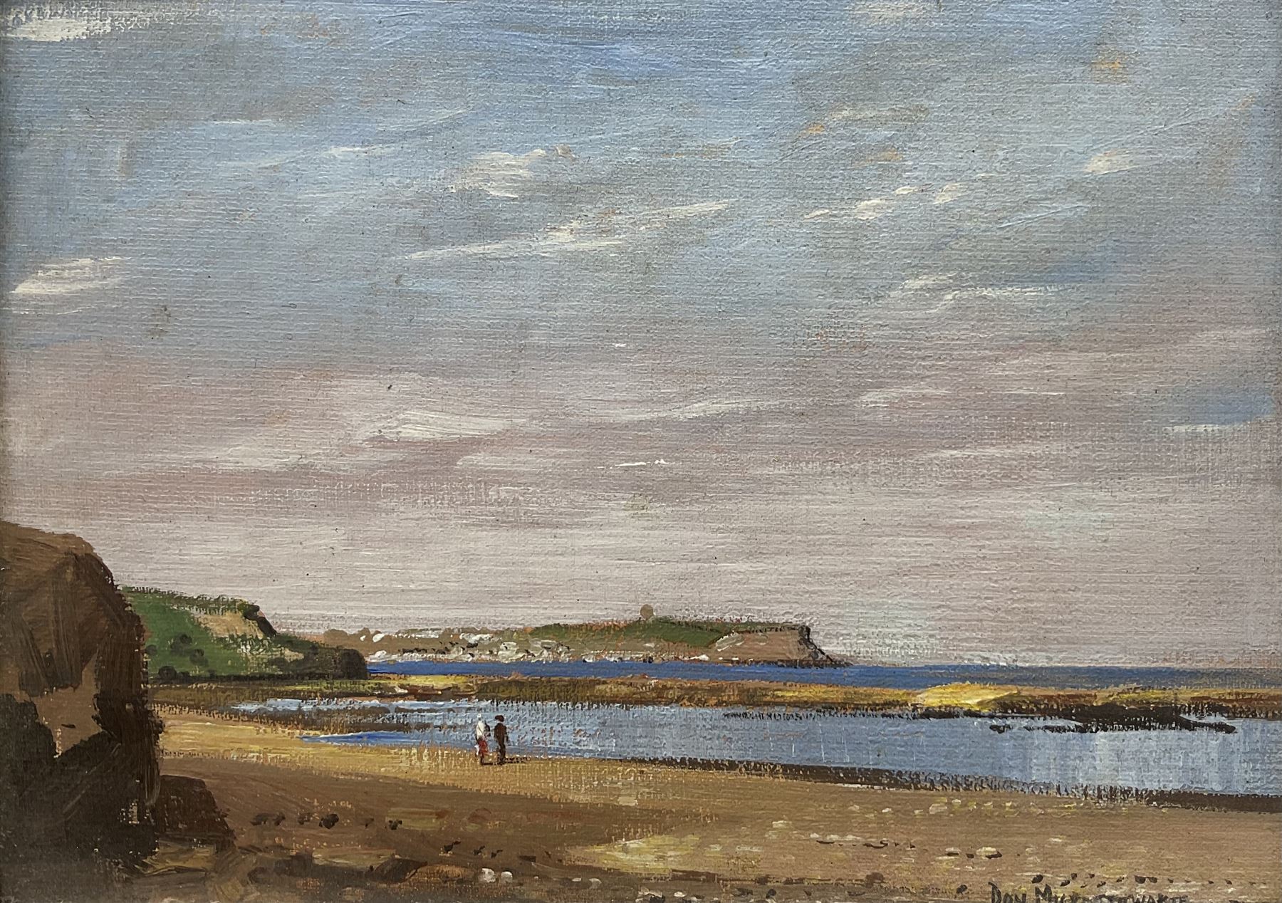 Don Micklethwaite (British 1936-): Scarborough from Cornelian Bay, oil on canvas board signed, titled verso 14cm x 19cm 