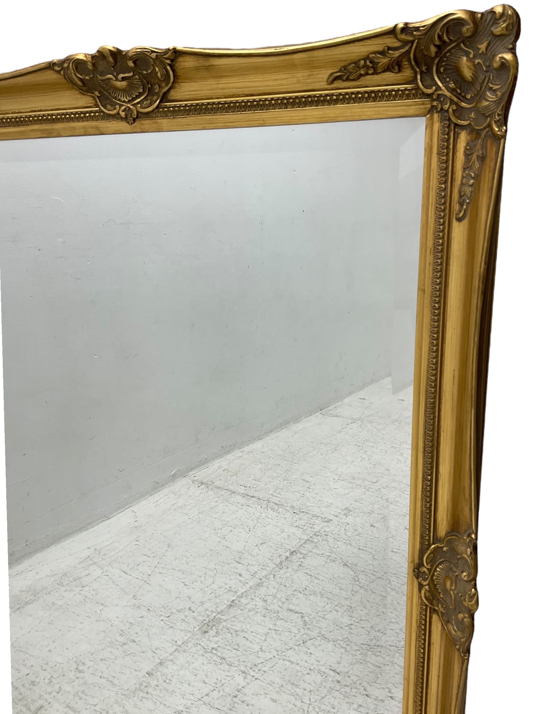 Victorian design gilt framed wall mirror, bevelled plate