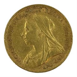 Queen Victoria 1894 gold full sovereign coin, Melbourne mint