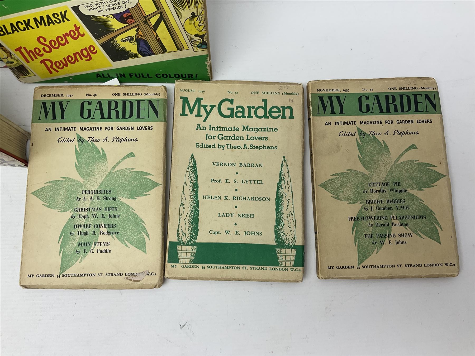 Collection of children's books, annuals and similar, including Enid Blyton; Bible Stories, full set of fourteen, Macmillan and Co 1955, Anthony Buckeridge; Rex Milligan Reporting, first edition Lutterworth Press 1961 and Rex Milligan Raises the Roof, second impression Lutterworth Press, 1956, apt. W.E Johns; Kings of Space, Biggles Follows on, Biggles Learns to Fly, Comrades in Arms, thee copies of My Garden an Intimate Magazine for Garden Lovers etc (29)