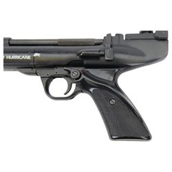 Webley Hurricane .22- 5.6 air pistol, black with checkered grip