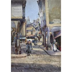 French School (19th Century): Pharmacie E Aubert, watercolour heightened with white unsigned 34cm x 24cm 