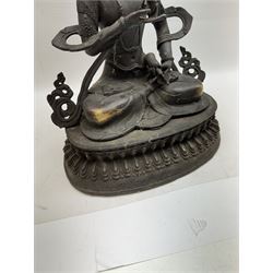 Tibetan bronzed figure of a seated Tara, H44cm