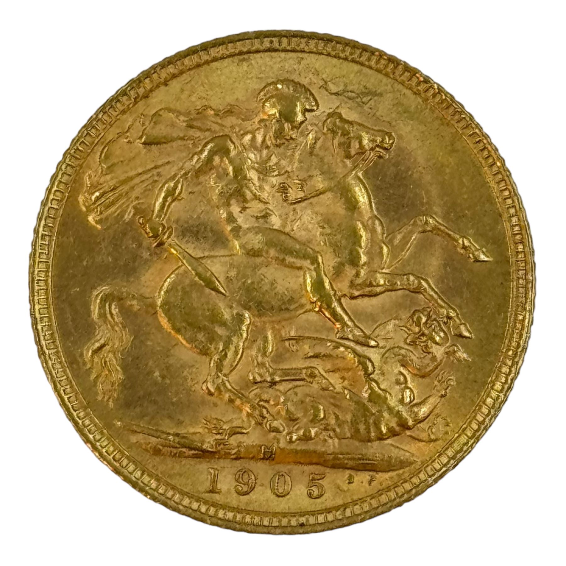 King Edward VII 1905 gold full sovereign coin, Melbourne mint