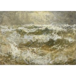 John Falconar Slater (British 1857-1937): Turbulent Seas, gouache on artist's board signed 53cm x 72cm 