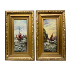 Pair seascape oils signed J Hordy (2)