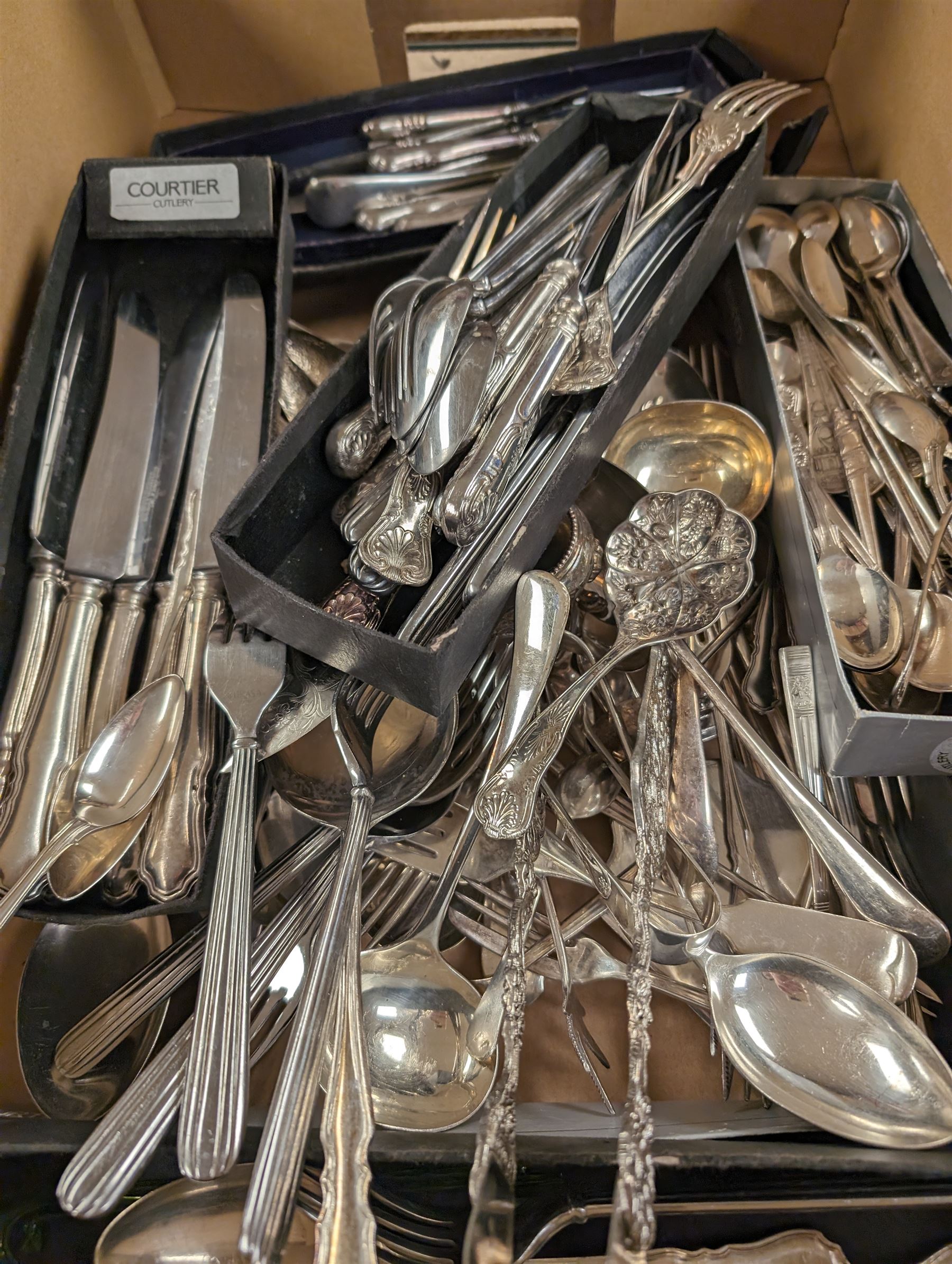 Large collection of silver plated cutlery, including Viners, Courtier and Kings Pattern examples