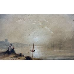 Circle of Henry Barlow Carter (British 1804-1868): Off the Coast of Whitby, watercolour be...