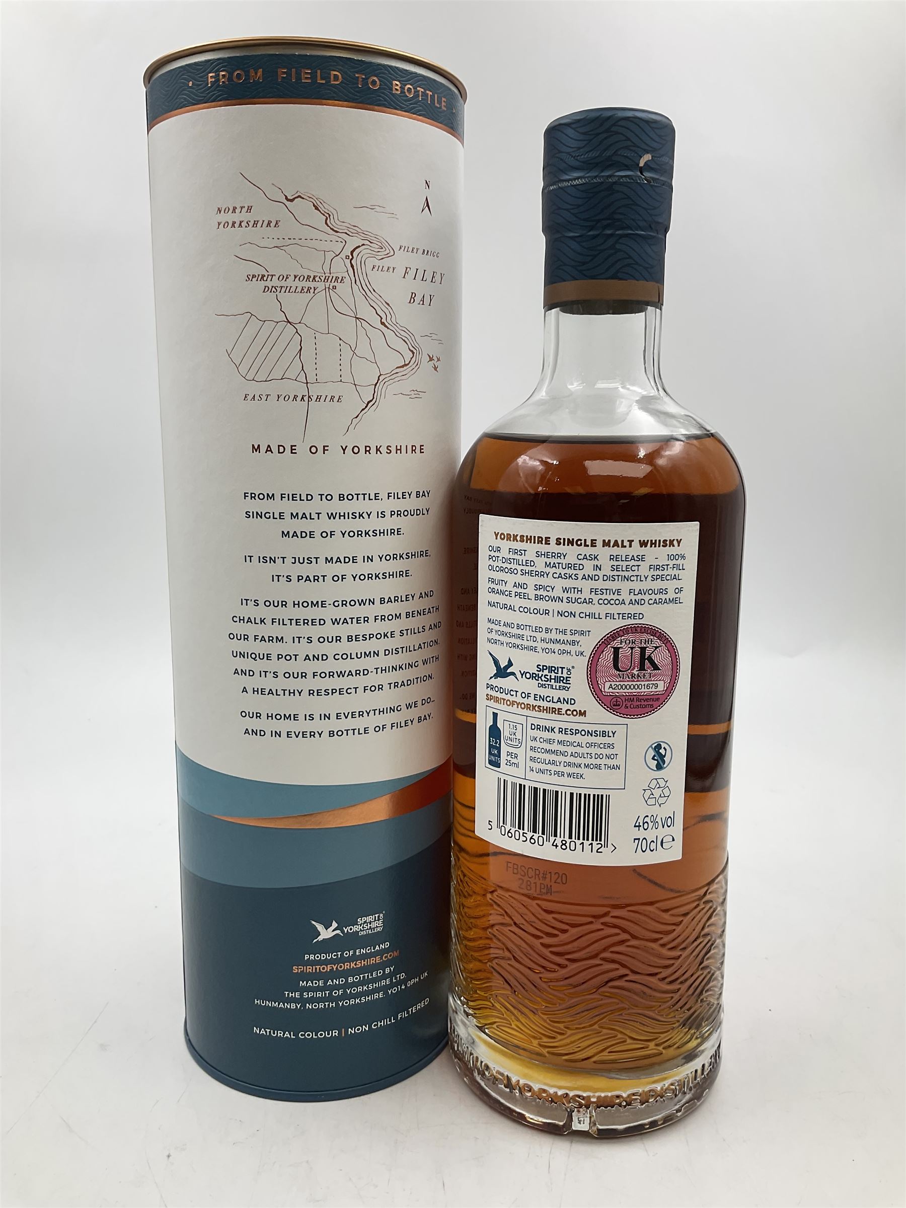 Spirit of Yorkshire Distillery, Filey Bay special release single malt whisky, 1 of 2000 bottles, 70cl 46% vol, in presentation box 