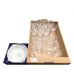 Collection of 19th century and later glassware, including Edinburgh Crystal wine glasses and bowl