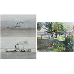 Herbert Rodmell (British 1913-1994): 'Wingfield Castle', pair watercolours signed and titled 15cm x 25cm; Jo Rodmell (British Contemporary): 'Towards Whitby from Featherbed Lane', watercolour signed and dated '07, titled verso 18cm x 22cm (3)