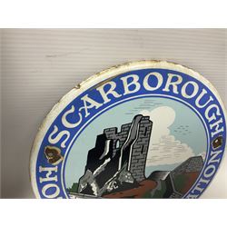 Ward Bros Sherburn Malton enamel sign, together with a Scarborough Hotels Association enamel sign, Malton sign D46cm 