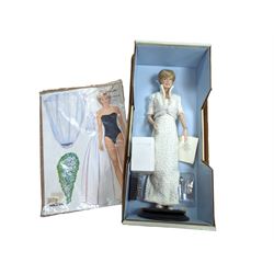 The Franklin Mint Diana Princess of Wales Doll, boxed together with an Ascho The Royal Bride paper Diana doll 