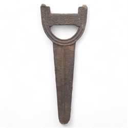 Victorian cast iron boot scraper, H55cm 