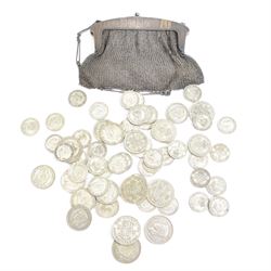 Approximately 465 grams of Great British pre 1947 silver coins including one shillings, tw...