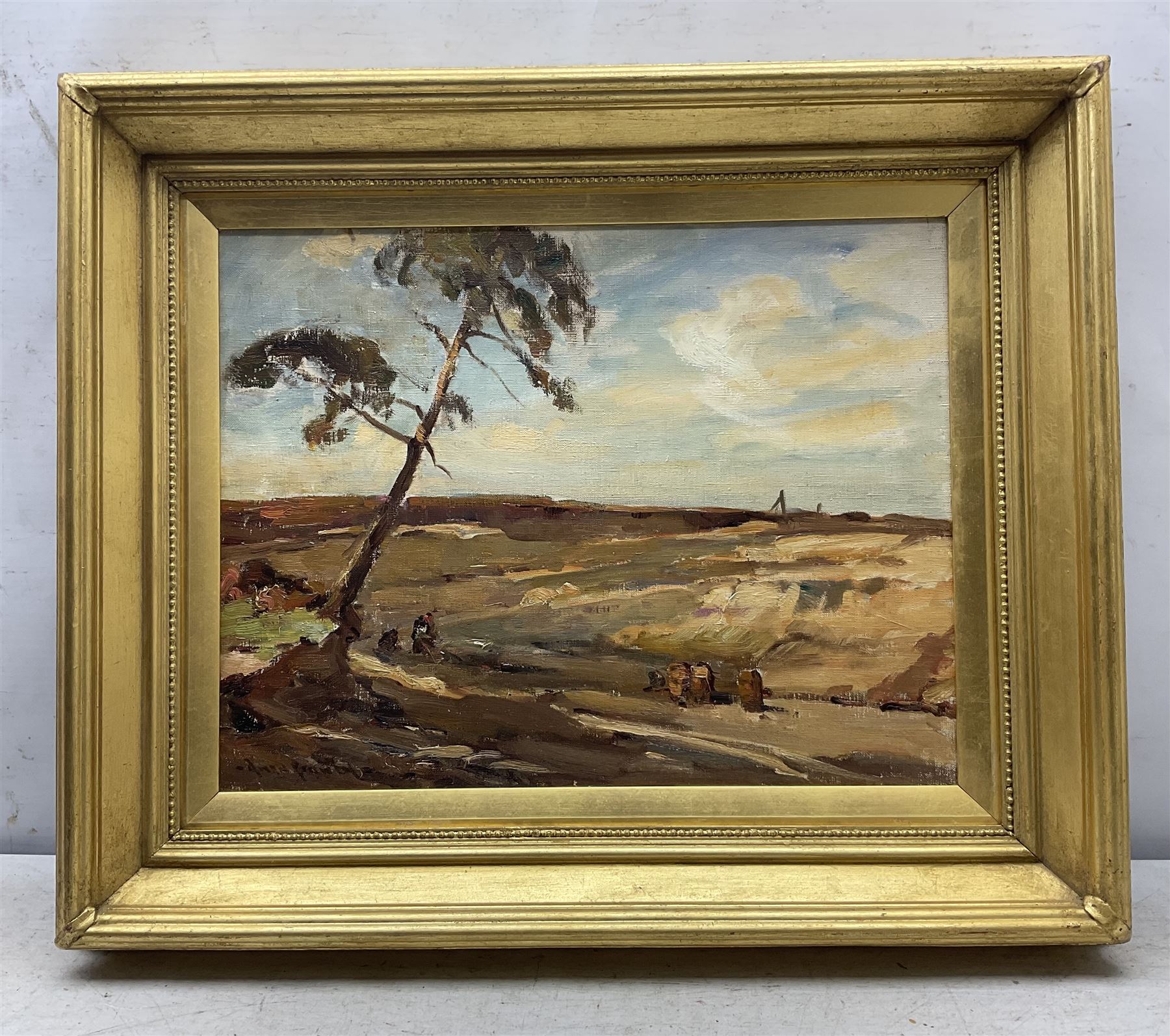 Owen Bowen (Staithes Group 1873-1967): The Quarry - Ashdown Forest, oil on canvas signed, titled later on label verso 34cm x 45cm 