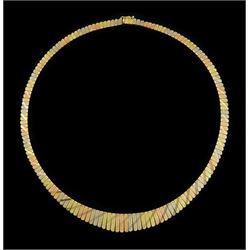 14ct tricolor gold fringe necklace, stamped 585