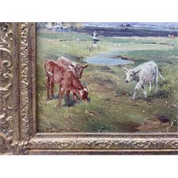 Hugh Berry Scott (British 1854-1940): 'At Pasture', oil on board signed, titled verso 24cm x 21cm