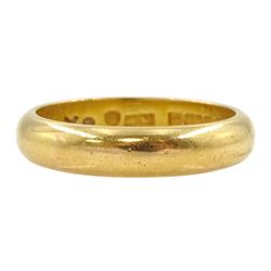 22ct gold wedding band, Birmingham 1963 