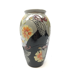  Moorcroft Courting Birds pattern vase designed by Emma Bossons, H19cm   