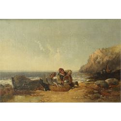 Scottish School (Early 20th Century): Unloading the Catch, oil on canvas unsigned 20cm x 28cm 