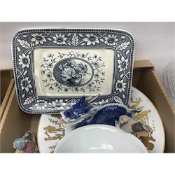 Minton Vanessa footed bowl, together with two Coalport figures, various collectors plates etc 