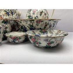 Crown Ducal chintz wash set including jug, wash bowl, chamber pot, etc