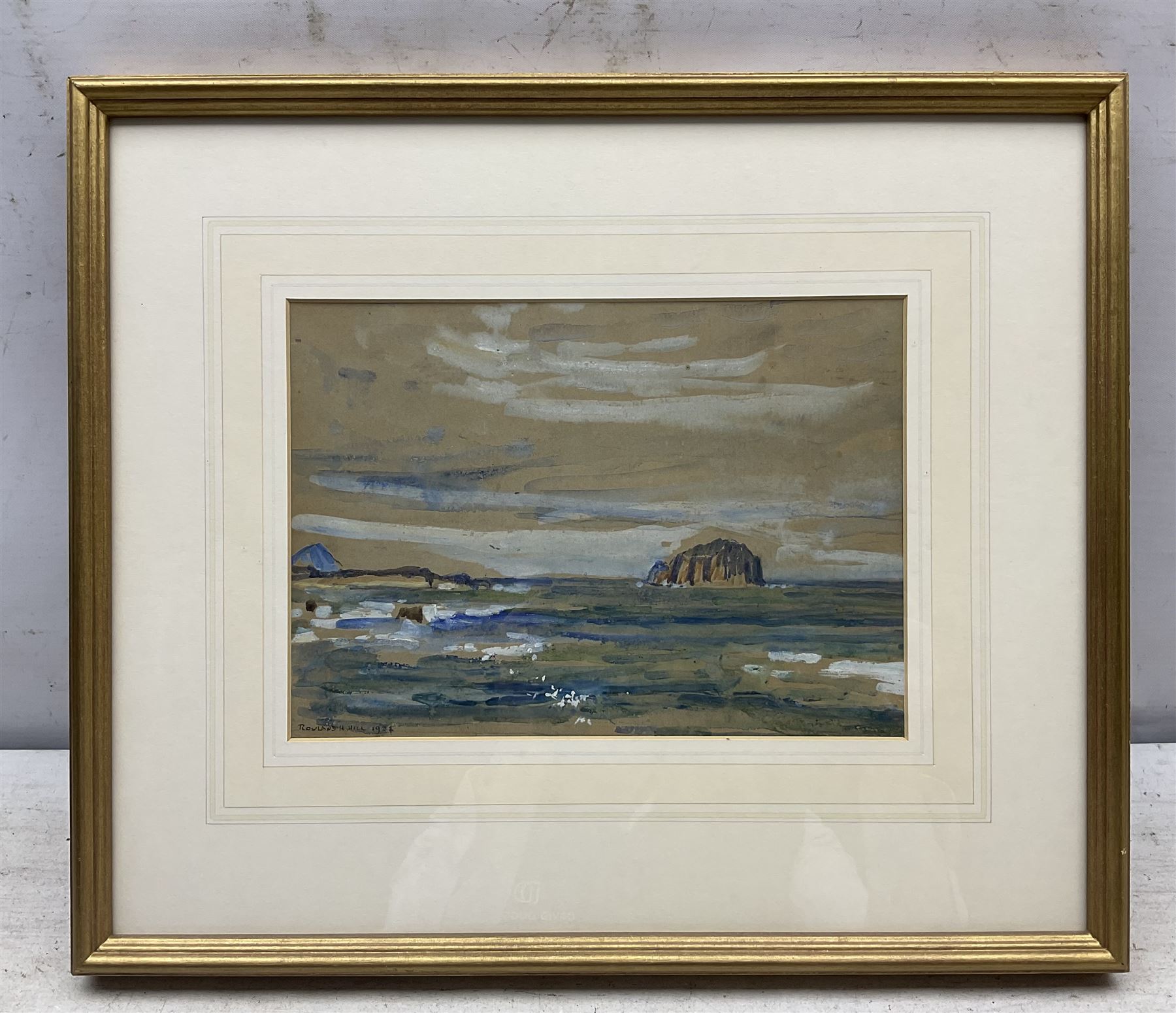 Rowland Henry Hill (Staithes Group 1873-1952): The Bass Rock, watercolour signed and dated 1932, 16.5cm x 23cm