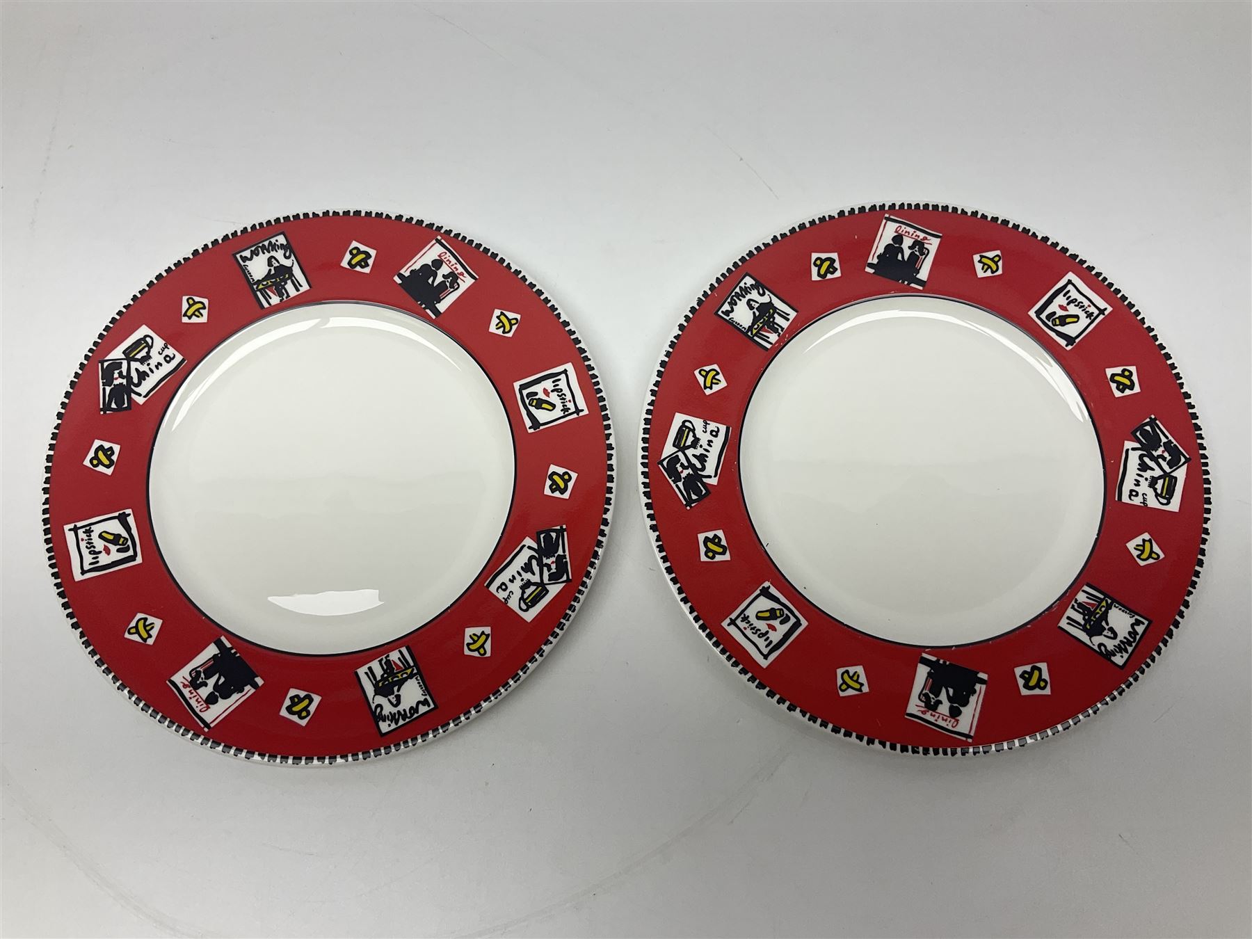 Two Villeroy & Boch Paloma Picasso plates, together with a matching trinket dish, plates D22cm