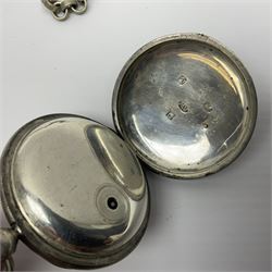 Two silver cased keywind pocket watches, hallmarked