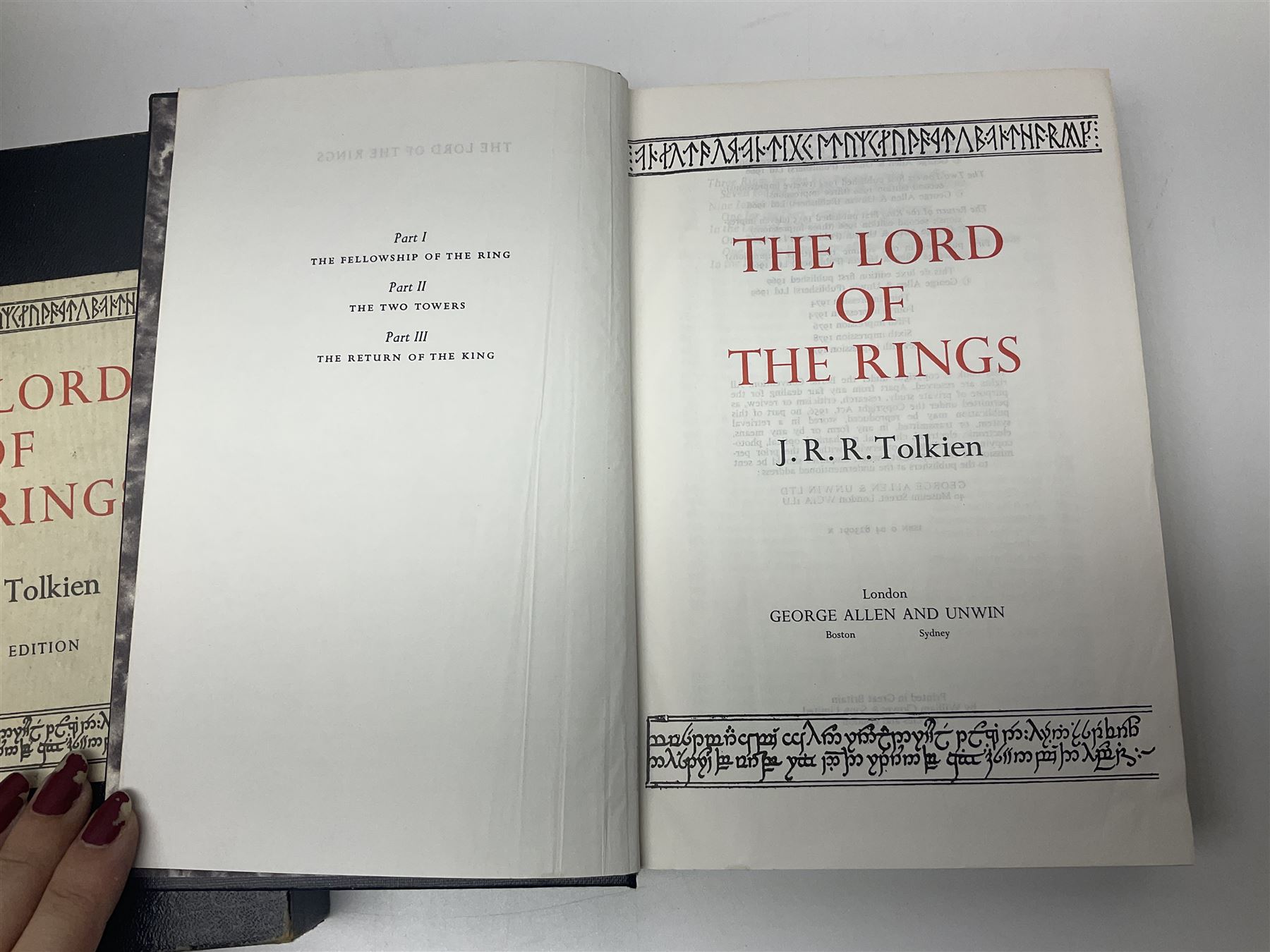 J.R.R. Tolkien ‘The Lord of the Rings’ Deluxe Edition seventh impression and ‘Poems and Stories’ pub. George Allen and Unwin 1979 and 1980 respectively, with Sideshow Weta FX ‘The Lord of the Rings The Return of the King’ limited edition 1/4 scale Helm of a Battle Troll in original box no. 613/2500, and other books and ephemera of related interest 