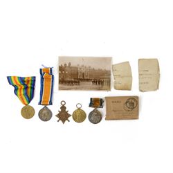 WWI trio of medals, comprising 1914-15 Star, War and Victory medal awarded to '37541 W. Wi...