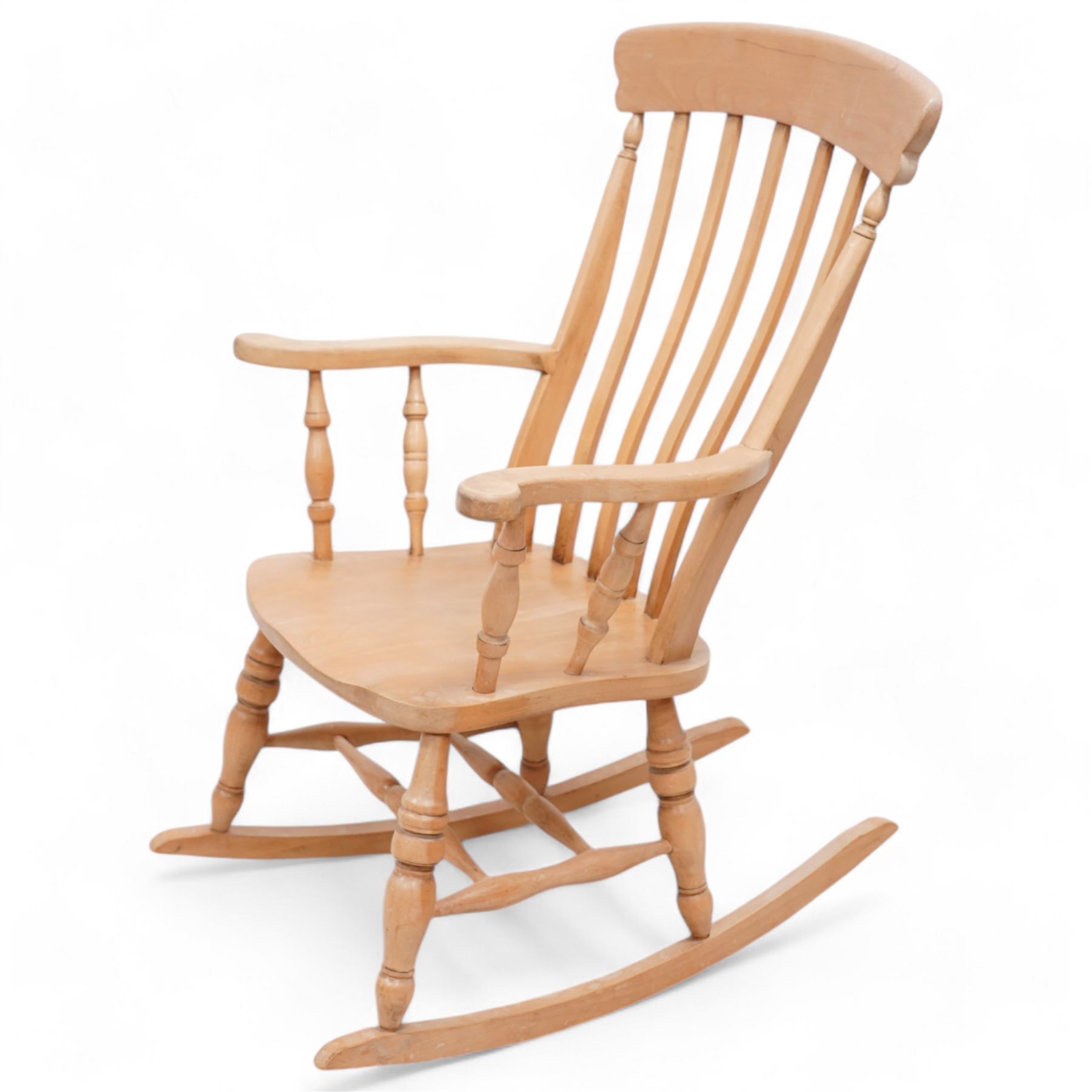 Victorian design solid beech farmhouse rocking chair 
