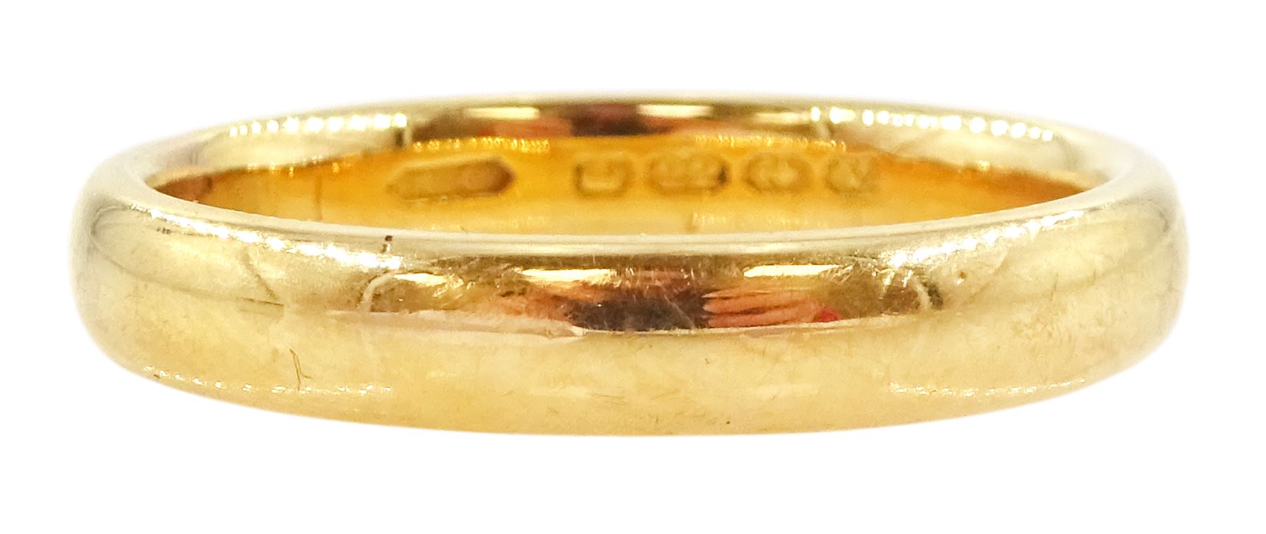 22ct gold wedding band, Birmingham 1945