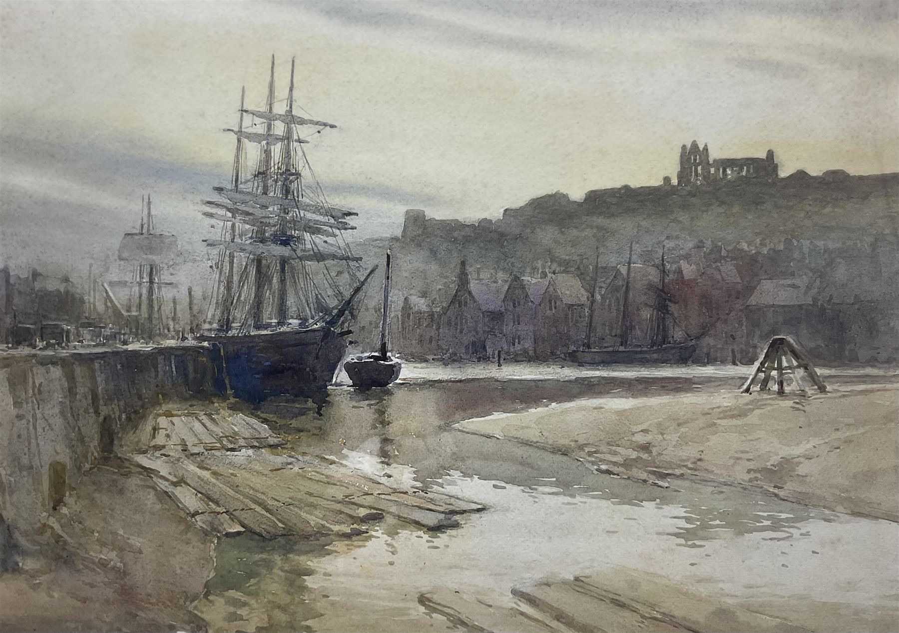 Harry Wanless (British c1872-1934): Sailing Vessels in Whitby Harbour, watercolour unsigned 34cm x 47cm
Provenance: direct from the artist's family, part of a collection never previously seen on the market