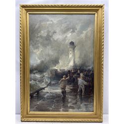 Stephen Frank Wasley (British 1848-1934): 'The Storm Breaks - Whitby', oil on canvas signed 90cm x 60cm 
Provenance: private Yorkshire collection; purchased by the vendor from T B & R Jordan Fine Art Specialists, Stockton on Tees; illustrated in 'Stephen Frank Wasley, A Neglected Yorkshire Artist', Rosamund Jordan, 2011, p.6 and on the cover