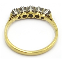 Five stone diamond ring stamped 18ct plat