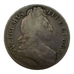 William III 1696 silver crown coin