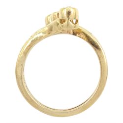 14ct gold three stone round brilliant cut diamond ring, stamped, total diamond weight approx 0.25 carat