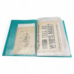 A folder of 19th and 20th century political ephemera including autographed letter by Thoma...