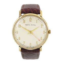 Smiths Astral gentleman's 9ct gold manual wind presentation wristwatch, silvered dial with...