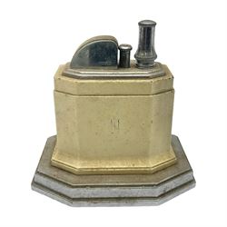 Art Deco Ronson Touch Tip table lighter, with octagonal cream enamel ...