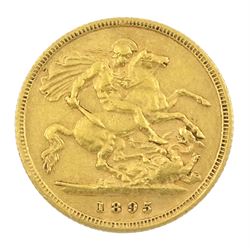 Queen Victoria 1895 gold half sovereign coin